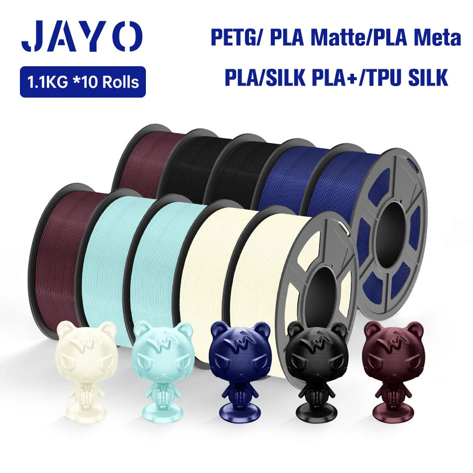JAYO 3d Filament petg/ pla plus/ pla/PLAMeta /SILK PLA+ 1.75MM PLA 3D Filament for FDM 3D Printer TPU SILK 3D Printing Materials