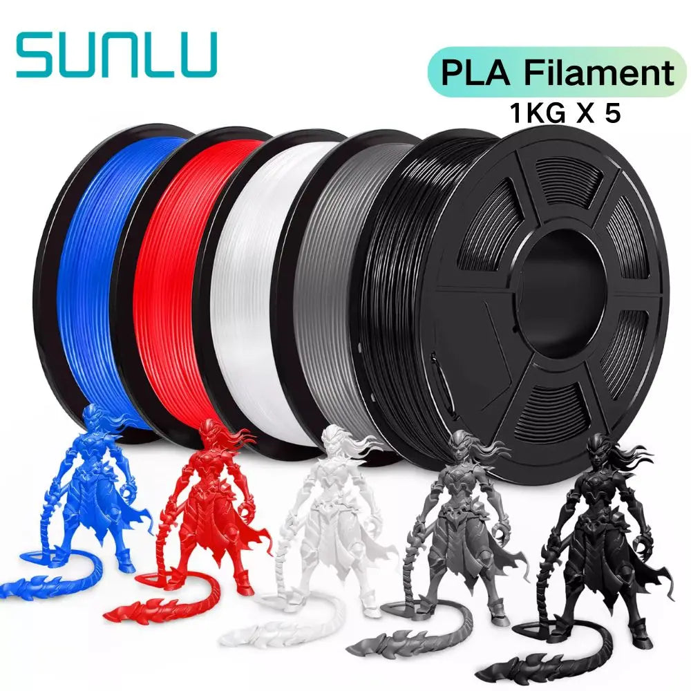 SUNLU PLA/PLA+/PETG/SILK/PLA Matte/ PLA Meta Filament 5KG 1KG/ Roll 1.75mm +/-0.02MM 3D Printer Filament Neatly Wound Filament