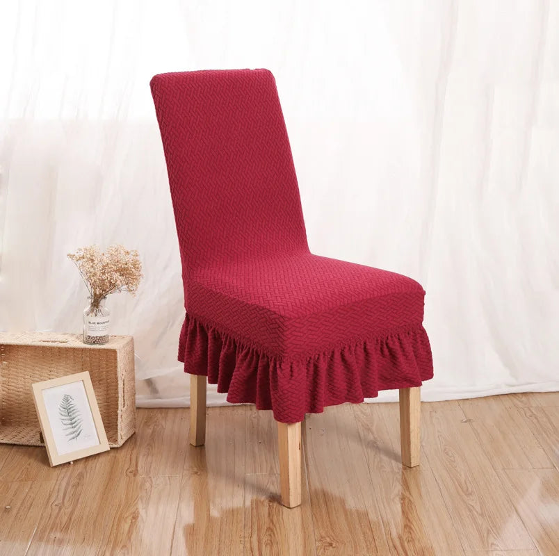 Skirt Dining Chair Cover Jacquard Elastic Soft Seat Cover Anti-dirty Stool Slipcover Suitable for Kit Pet Room Living Home Decor