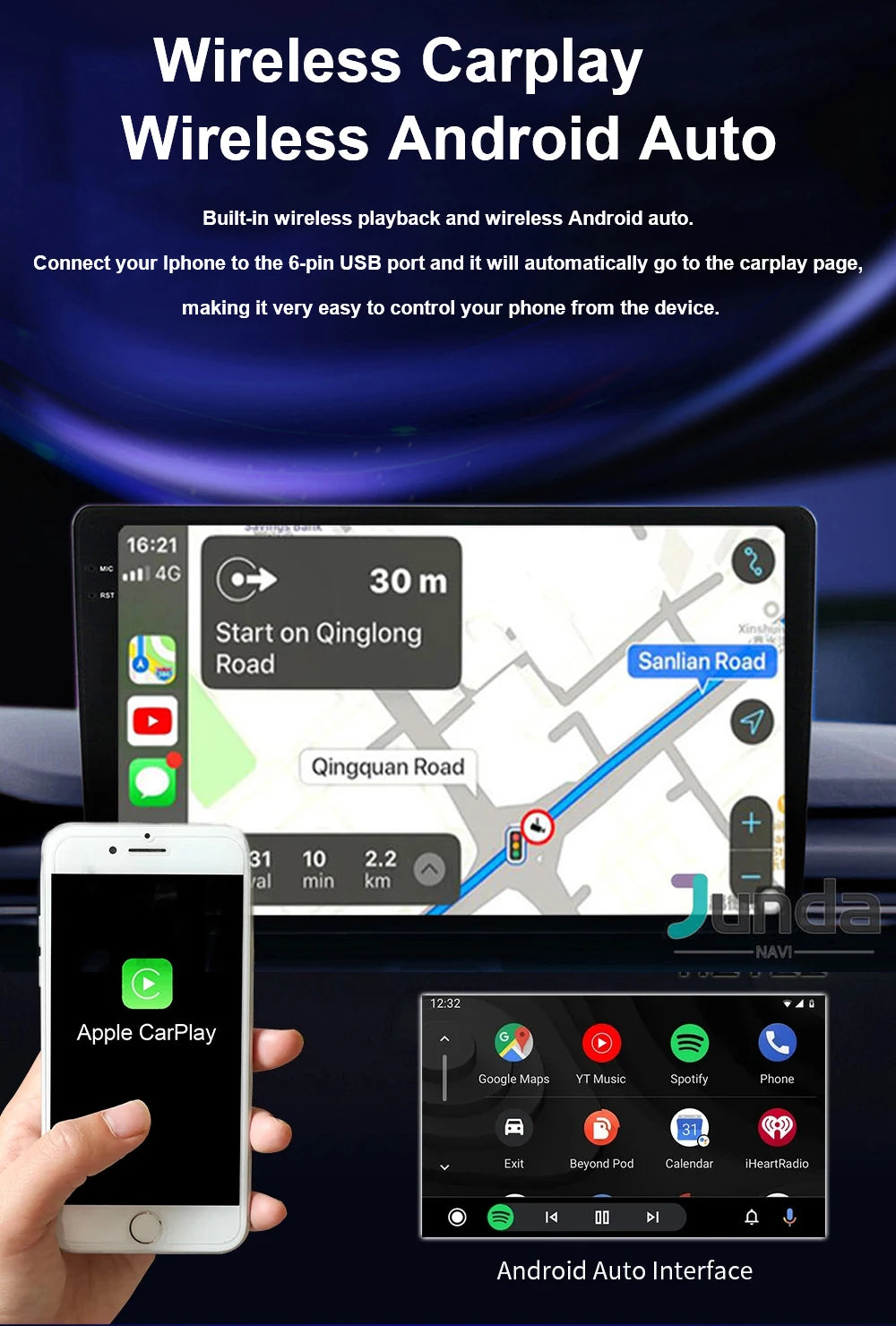 Android 15 For Fiat 500X 2014-2020 2K QLED Stereo Car Radio Multimedia Video Player GPS AI Voice CarPlay Head Unit Navigation 4G