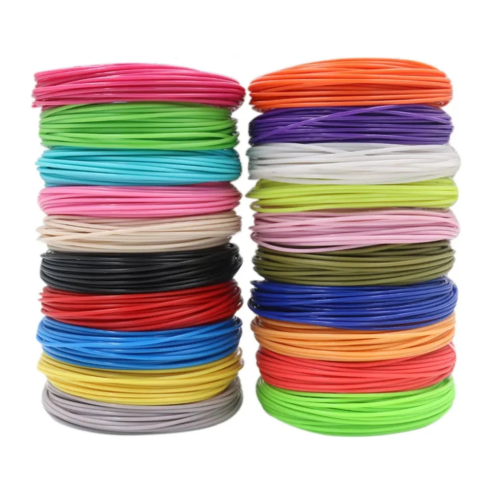 Colored PLA Filament for 25M 30M 36M 45M 50M 96M 100M 150M 200M Smoke-free Safe Plastic Refill for 3D Children's Printing Pen