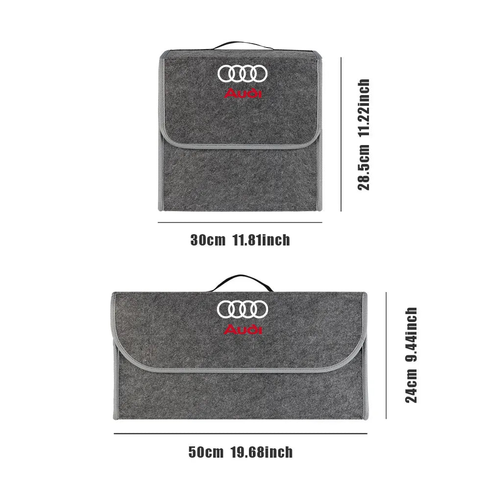 Large Capacity Car Trunk Storage Box Auto Badge Multiuse Tools Organizer Bag Folding Stowing Tidying Accessories For AUDI SLINE