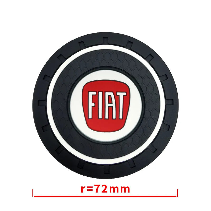 Car water cup mat interior soft rubber anti slip cup mat For Fiat 500 Punto 124 125 500 Bravo Stilo Panda Abarth Tipo Viaggio