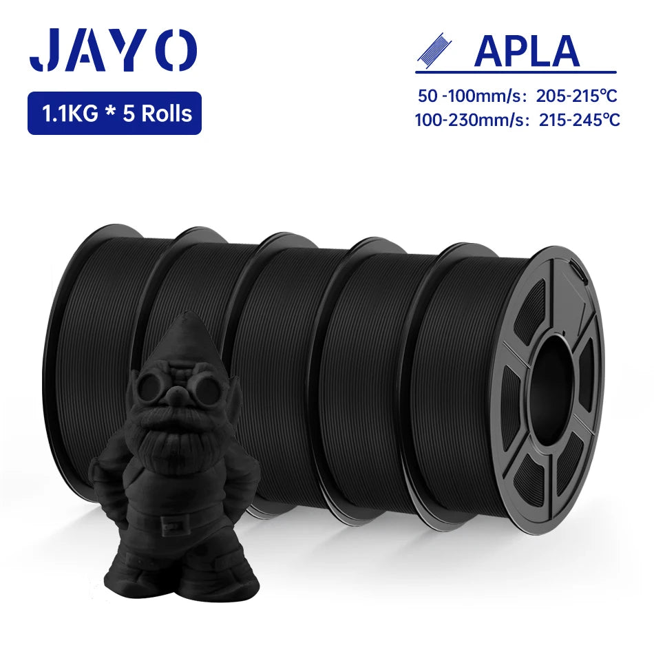 JAYO 3D Filament PLA +/PLA Meta/ PLA Matte/PLA PLUS 2.0/ PLA 1.75MM 5Rolls Coloful Neatly Wound 3D Printer Filament 1.1KG