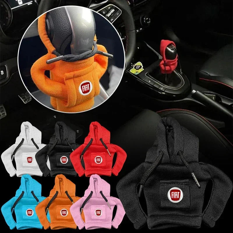 Car Gear Shift Lever Knob Sweatshirt Cover Auto Shift Cover For Fiat Abarth 500 595 124 Becquet Fiat Punto Ducato Palio Grande