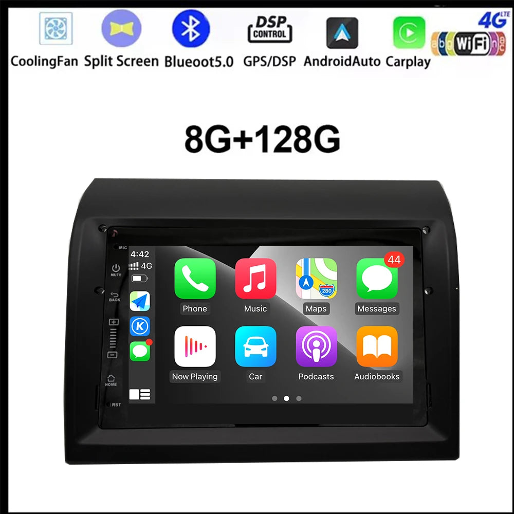 7" Android Auto for Fiat Ducato 2006 - 2016 Car Radio GPS Navigation Player Multimedia Player Wireless Carplay Screem WIFI Fan