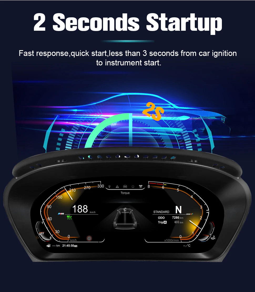 Byseven For BMW X5 E70/BMW X6 E71 (2006-2013) CCC/CIC 12.3inch LCD instrument panel digital instrument panel