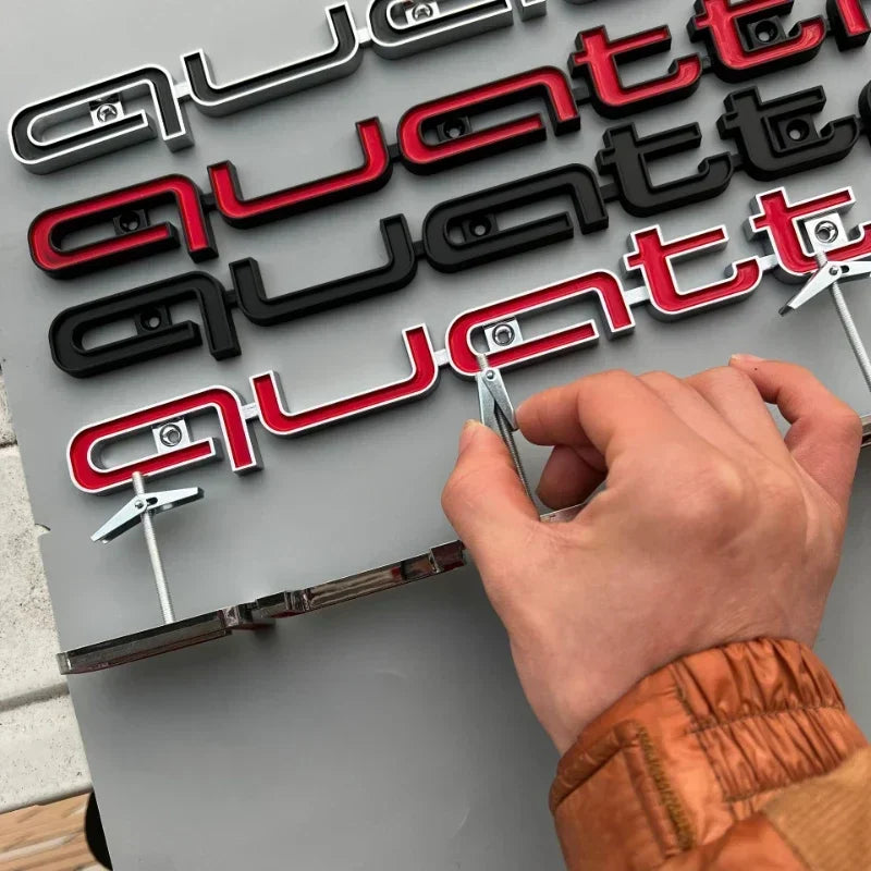 for Audi ABS Car Accessories Quattro Logo RS3 RS5 A6 RS4 RS6 A7 A8 Q3 Q5 RS7 A3 A4 A5 Q7 S3 S7 Front Grille Emblem Badge Styling