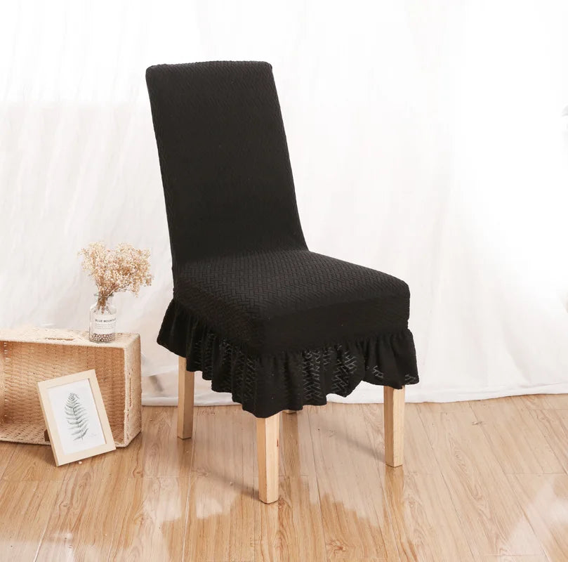 Skirt Dining Chair Cover Jacquard Elastic Soft Seat Cover Anti-dirty Stool Slipcover Suitable for Kit Pet Room Living Home Decor