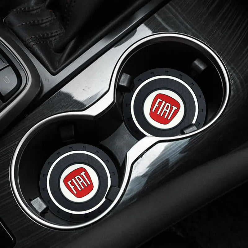 Car water cup mat interior soft rubber anti slip cup mat For Fiat 500 Punto 124 125 500 Bravo Stilo Panda Abarth Tipo Viaggio