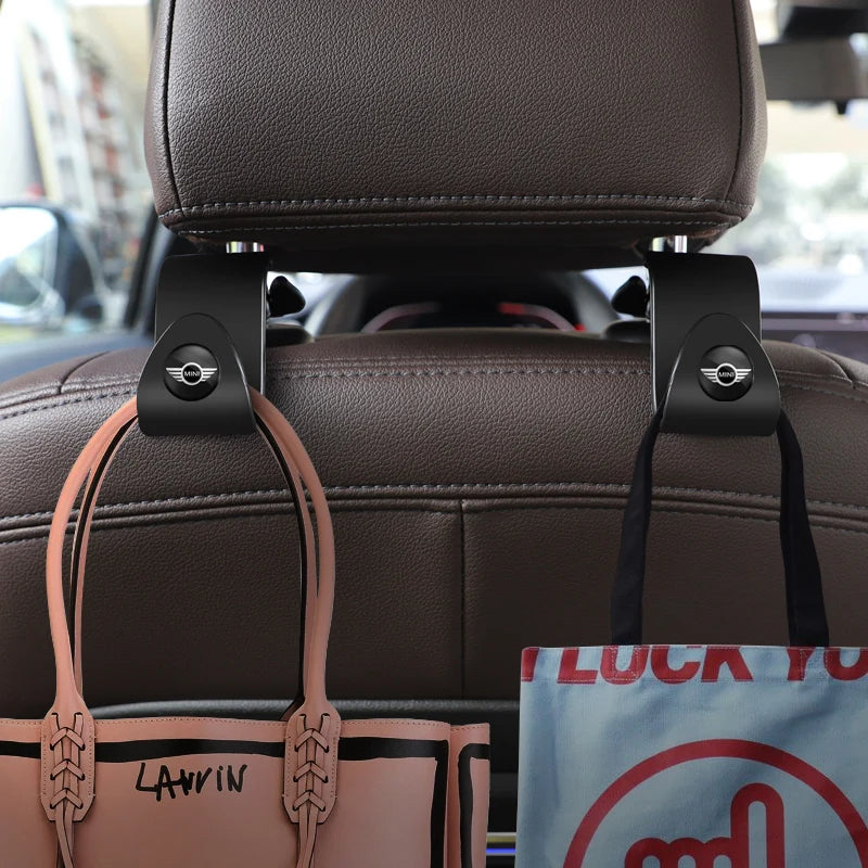 2Pcs ABS Car Styling Seat Back Hooks Accessories For MINI One Cooper JCW Countryman Clubman Cabrio Paceman Coupe Roadster Clubva