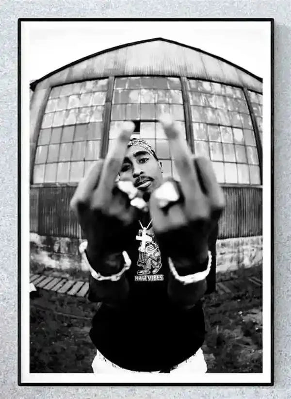 Black and White Pop Hip Hop Rapper 2PAC Posters Tupac Music Album Cover Aesthetic for Room Canvas Painting Art Wall Home Decor
