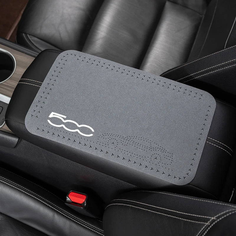 Leather Car Central Armrest Mat Console Arm Rest Seat Mat Interior for Fiat 500 500C 2012 500X 500L Abarth 695 Car Accessories