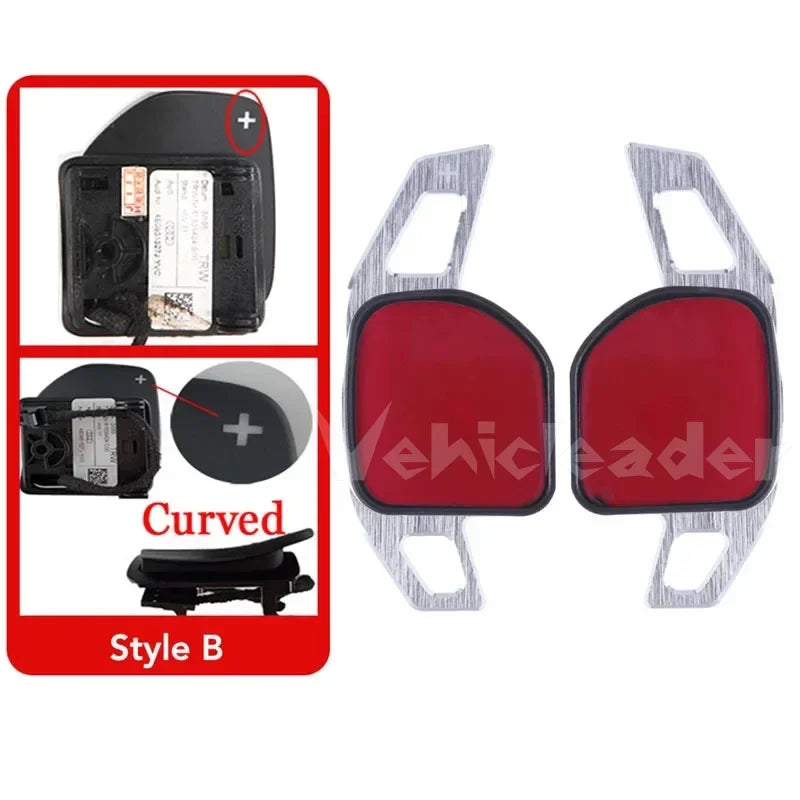 For Audi A3 8P 8V A4 B8 A5 A6 C7 A7 A8 Q3 Q5 Q7 S3 S5 S6 S7 SQ5 TT DSG Car Steering Wheel Shift Paddles Extension Shift Sticker
