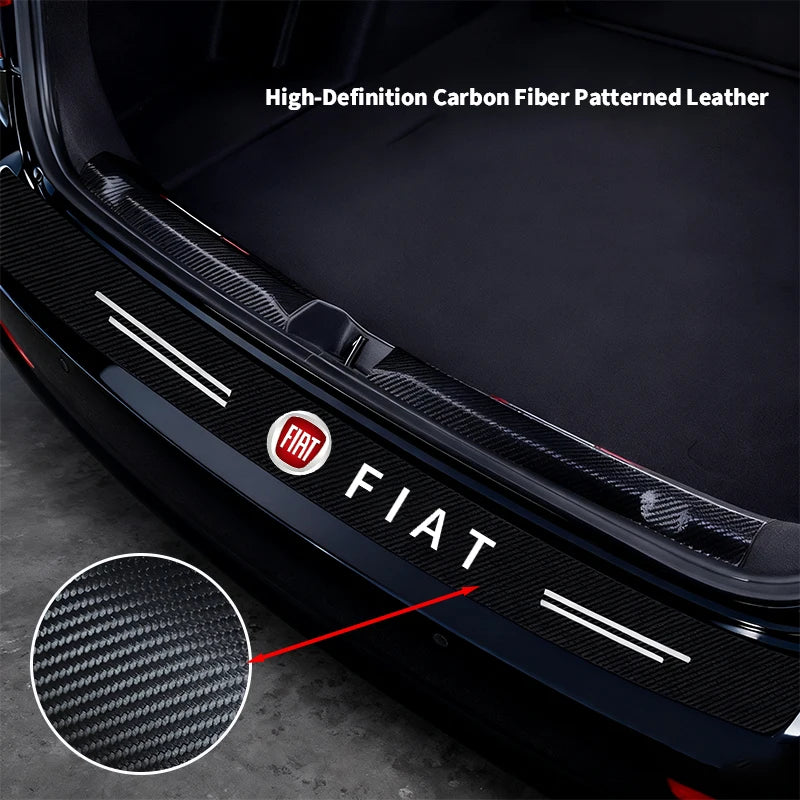 New Carbon Fiber Car Door Threshold Protector Stickers Waterproof For FIAT 500 Grande Stilo Freemont Punto Astra Bravo Ducato