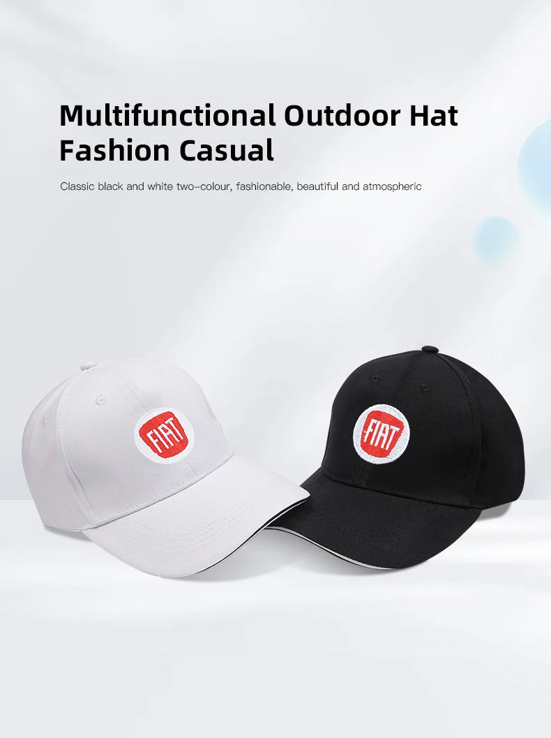 Fiat Emblem Baseball Hat Men Women Adjustable Peaked Cap For Fiat Abarth 500e Panda Tipo FR Argo Freemont Viaggio Bravo Punto