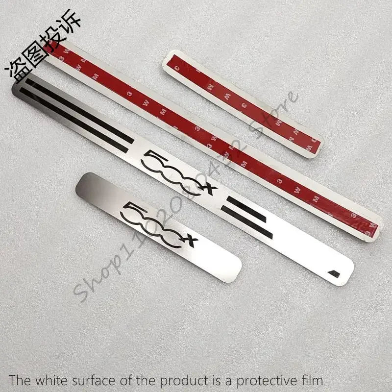 Car Styling For FIAT 500X 2014-2017 2018 2019 2020 Auto Door Sill Scuff Plate Trim Anti-Scuff Welcome Pedal Stickers Accessories