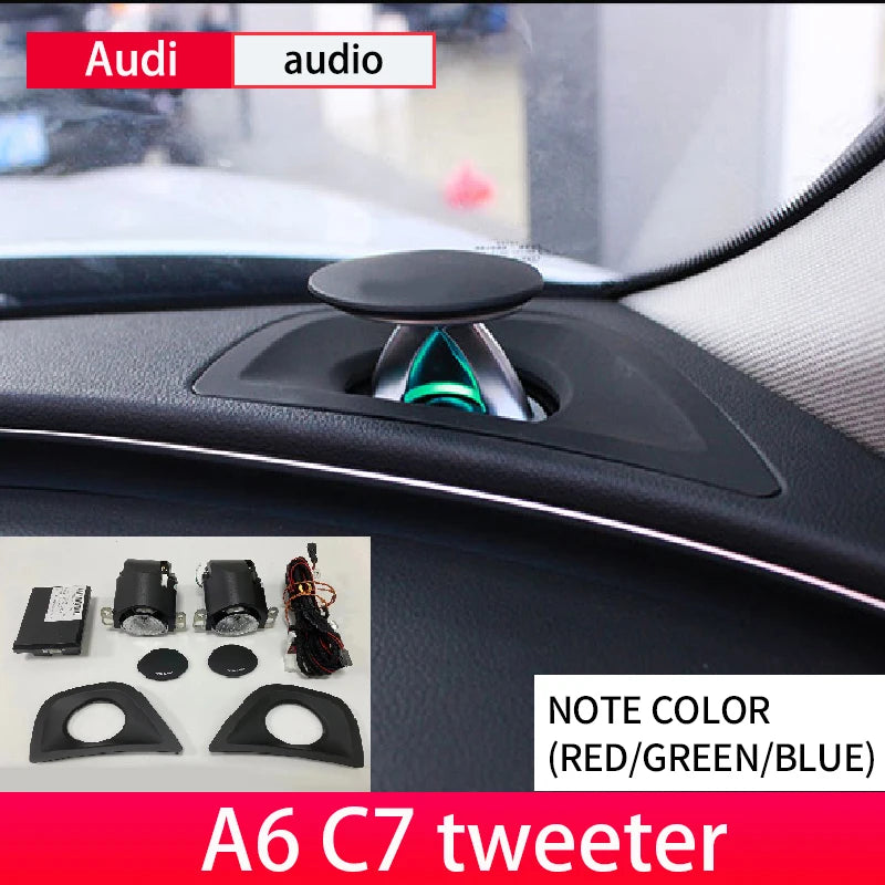 LED Lift Audio Speaker For Audi A6 C8 C7 A4 B9 RS5 RS4 Q5 Q7 A7 Tweeter With Ambient Light Upgrade Center Dashboard Lifting