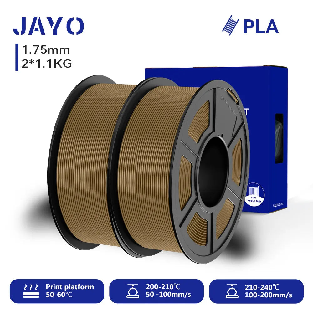 JAYO 2 Rolls 3D PLA / AntiString PLA / High Speed PLA Filament PLA Filament 1.75mm Neatly Wound 3D Printing Filament for 3D