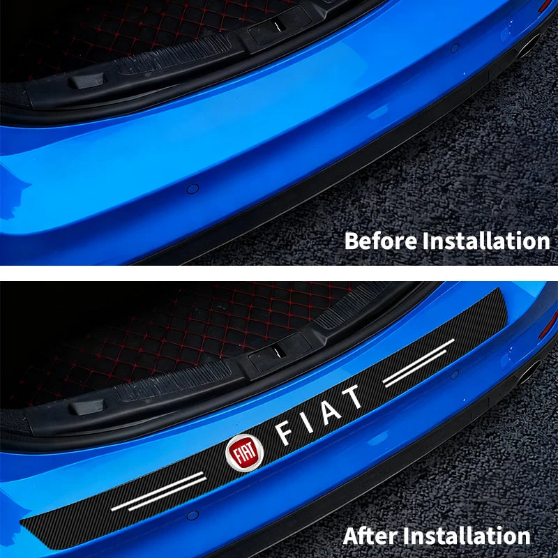 New Carbon Fiber Car Door Threshold Protector Stickers Waterproof For FIAT 500 Grande Stilo Freemont Punto Astra Bravo Ducato