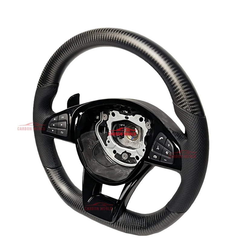 Carbon Fiber Leather Steering Wheel Upgraded Model Fit for Mercedes-Benz W205 W204 W222 C63 GLA GLC A45 E63 S63 G63 GLS