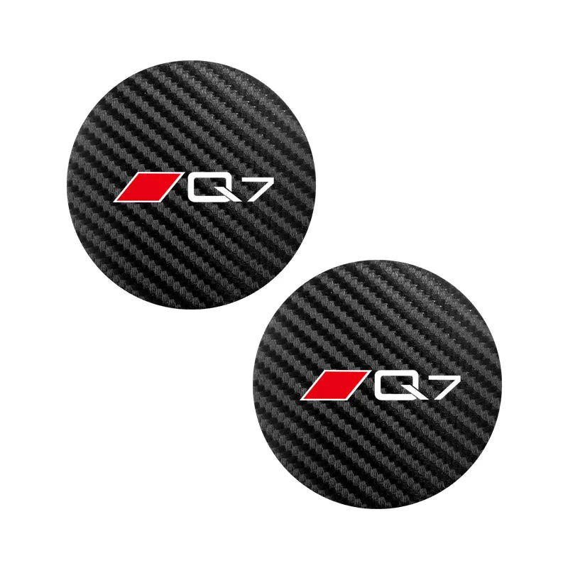 2Pcs Car Leather Coaster Mat Anti-slip Water Cup Pad For Audi A1 A3 A4 A5 A6 A7 A8 Q2 Q3 Q5 Q7 Q8 B6 B8 B9 C5 C7 TT S1 S7 S3 RS6