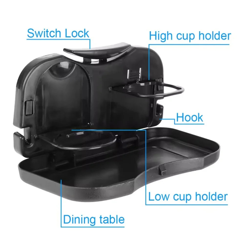 Car Mini Desk Handle Table Seat Back Holder Folding Meal Tray Drink Cup Coffee Stand Storage Case Off Road 4X4 Auto Accessories
