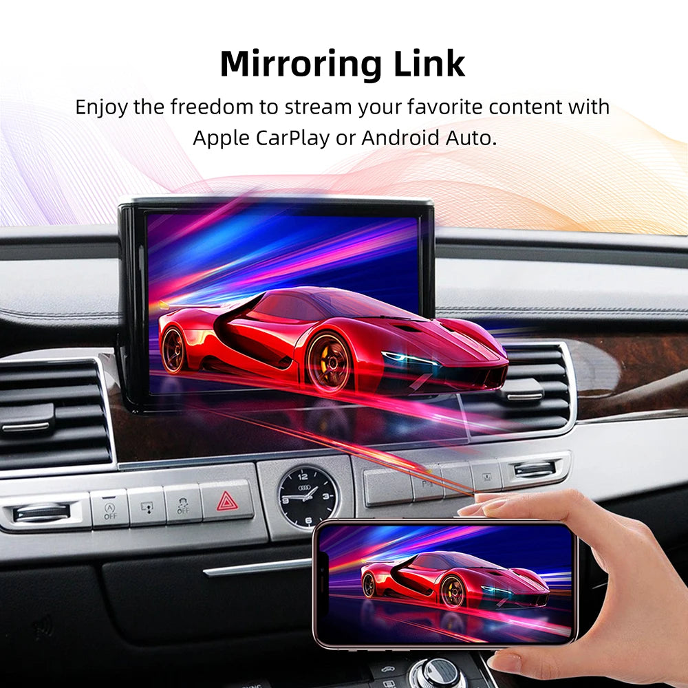 Wireless CarPlay Android auto for Audi A8 2010-2017 6.5"/7" Screen MMI 3G with CarPlay & Android Auto Retrofit Kit
