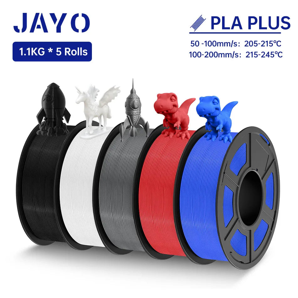 JAYO PLA / PLA Plus/ SILK PLA / PLAMeta/TPU SILK/ABS / PETG 3D Filament 1.75mm 0.65/1.1KG 3D Printer Filament PLA Rainbow 5Roll