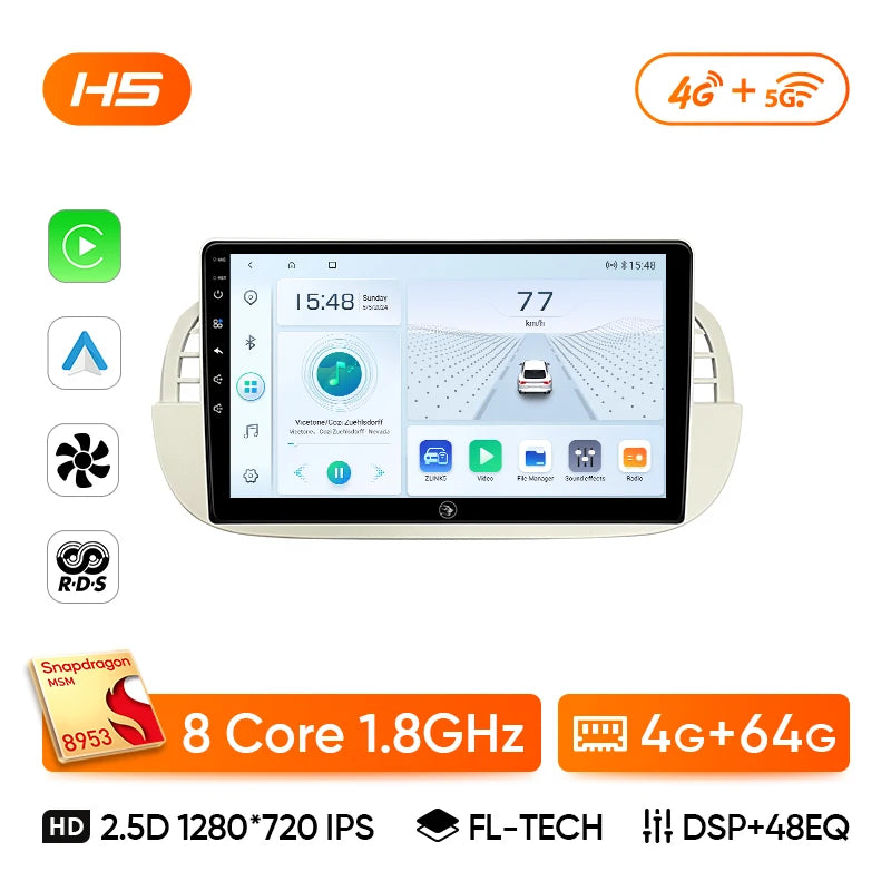 Ainavi Car Radio For Fiat 500 2010 2011 2012 2013 2014 2015 2016 2017 Wireless Carplay Android Auto Car Stereo Car Multimedia