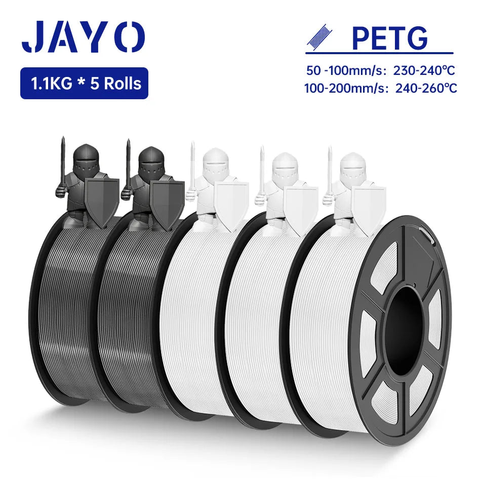 JAYO PLA / PLA Plus/ SILK PLA / PLAMeta/TPU SILK/ABS / PETG 3D Filament 1.75mm 0.65/1.1KG 3D Printer Filament PLA Rainbow 5Roll