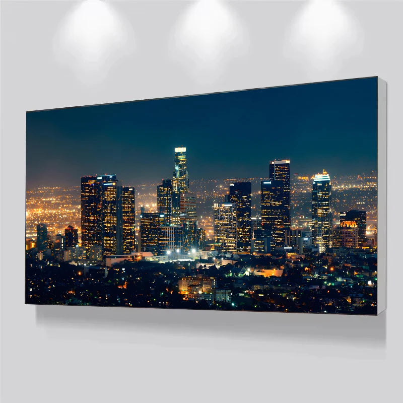 Los Angeles Cityscape New York Manhattan City Skyline Poster Print Canvas Painting Wall Art Architectural Home Decor Mural