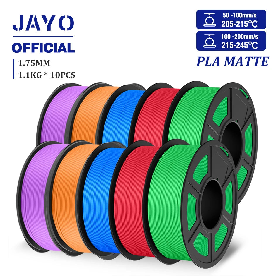 JAYO 3D Filament 1.75mm PLA / PLA Plus / PLA Meta/ Silk PLA+/PLA Matte 3D Prnter Filament 1.1KG For FDM Multicolor Set 10Rolls