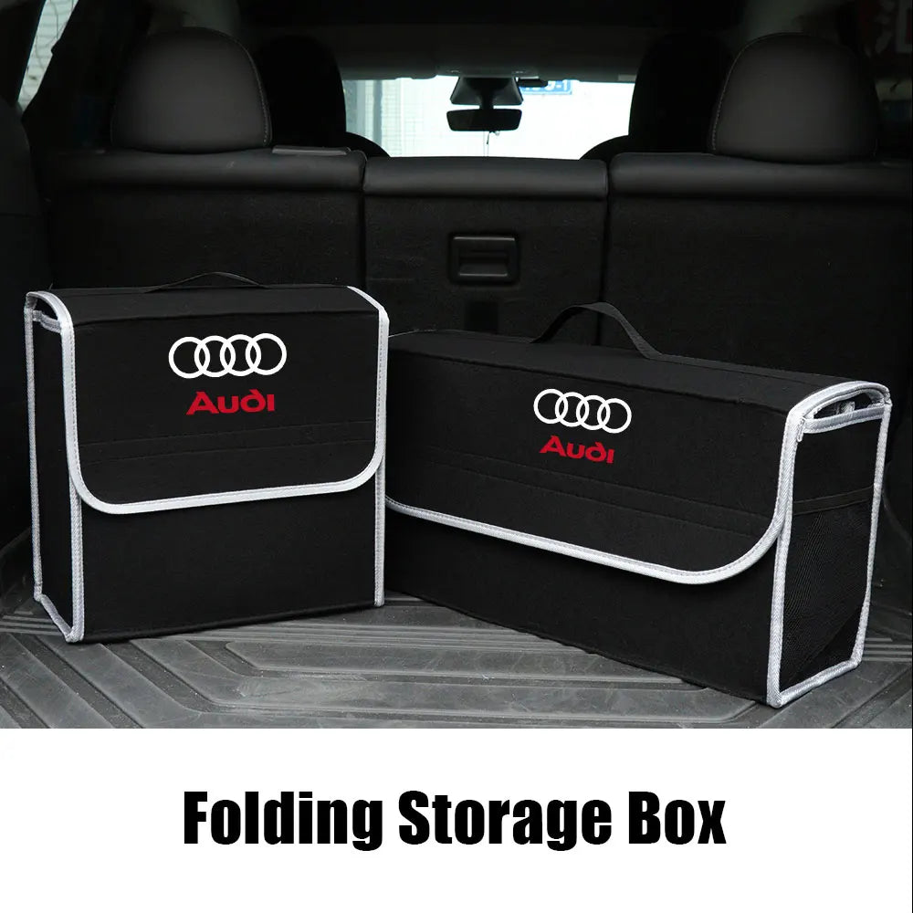 Large Capacity Car Trunk Storage Box Auto Badge Multiuse Tools Organizer Bag Folding Stowing Tidying Accessories For AUDI SLINE