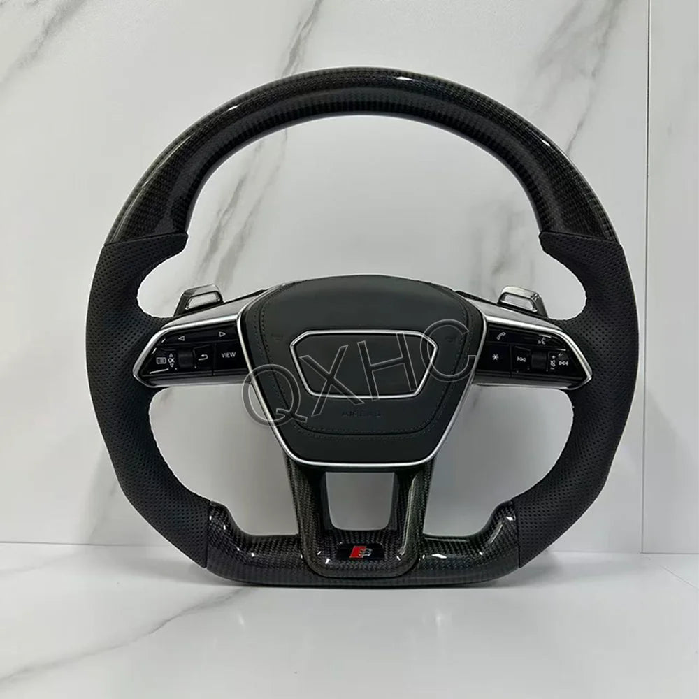 Leather Perforated Steering Wheel For Audi RS A3 A4L A5 A6L A7 Q2 Q3 S4 S5 R8 B8 C7 Q7 TTRS Steering Wheel Campaign Assembly