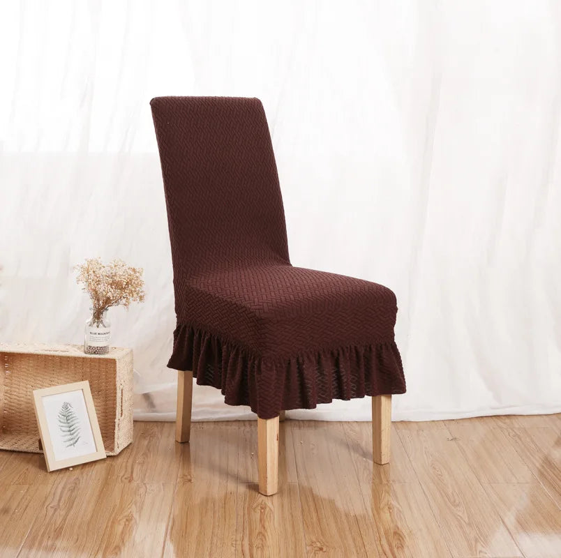 Skirt Dining Chair Cover Jacquard Elastic Soft Seat Cover Anti-dirty Stool Slipcover Suitable for Kit Pet Room Living Home Decor