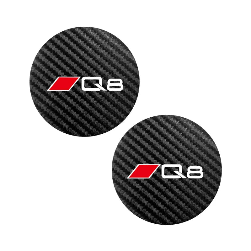 2Pcs Car Leather Coaster Mat Anti-slip Water Cup Pad For Audi A1 A3 A4 A5 A6 A7 A8 Q2 Q3 Q5 Q7 Q8 B6 B8 B9 C5 C7 TT S1 S7 S3 RS6