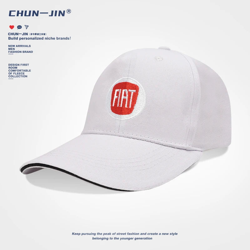 Fiat Emblem Baseball Hat Men Women Adjustable Peaked Cap For Fiat Abarth 500e Panda Tipo FR Argo Freemont Viaggio Bravo Punto