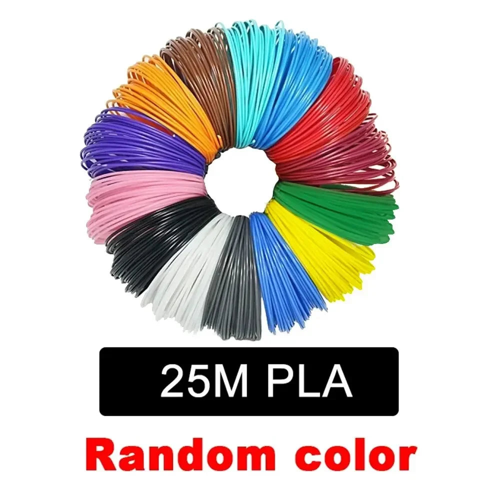 Colored PLA Filament for 25M 30M 36M 45M 50M 96M 100M 150M 200M Smoke-free Safe Plastic Refill for 3D Children's Printing Pen