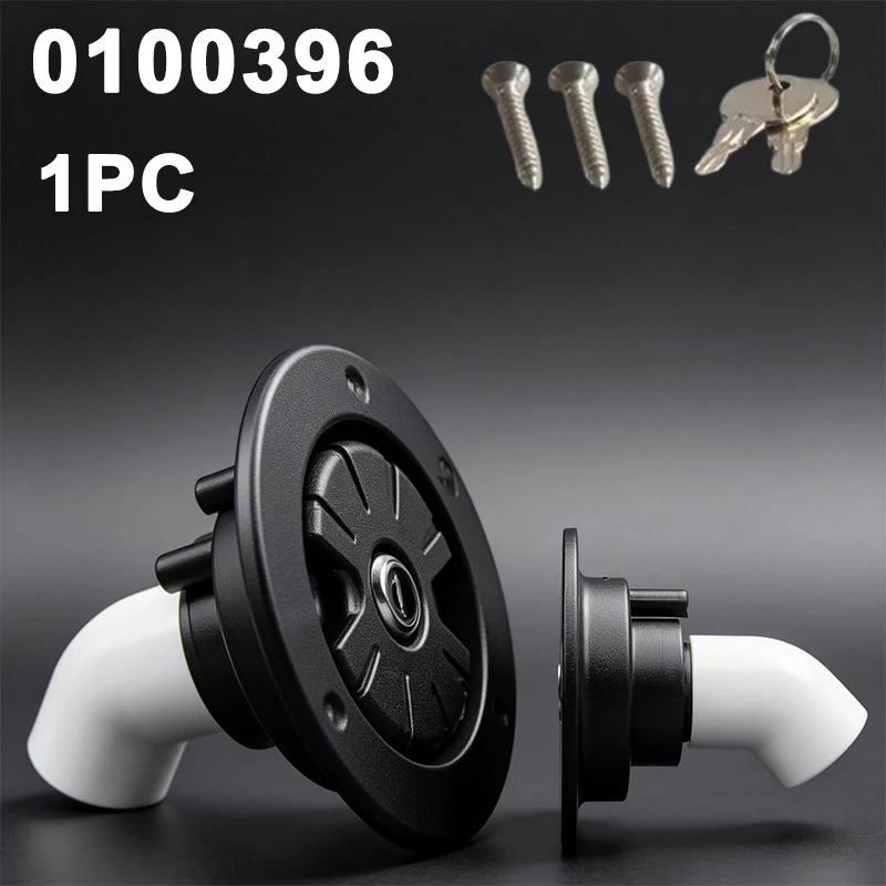 Car Accessories Black/White Round Gravity Water Inlet with Lock RV Accessories Caravan for RV Boat Camper Trailer Exterior Hatch