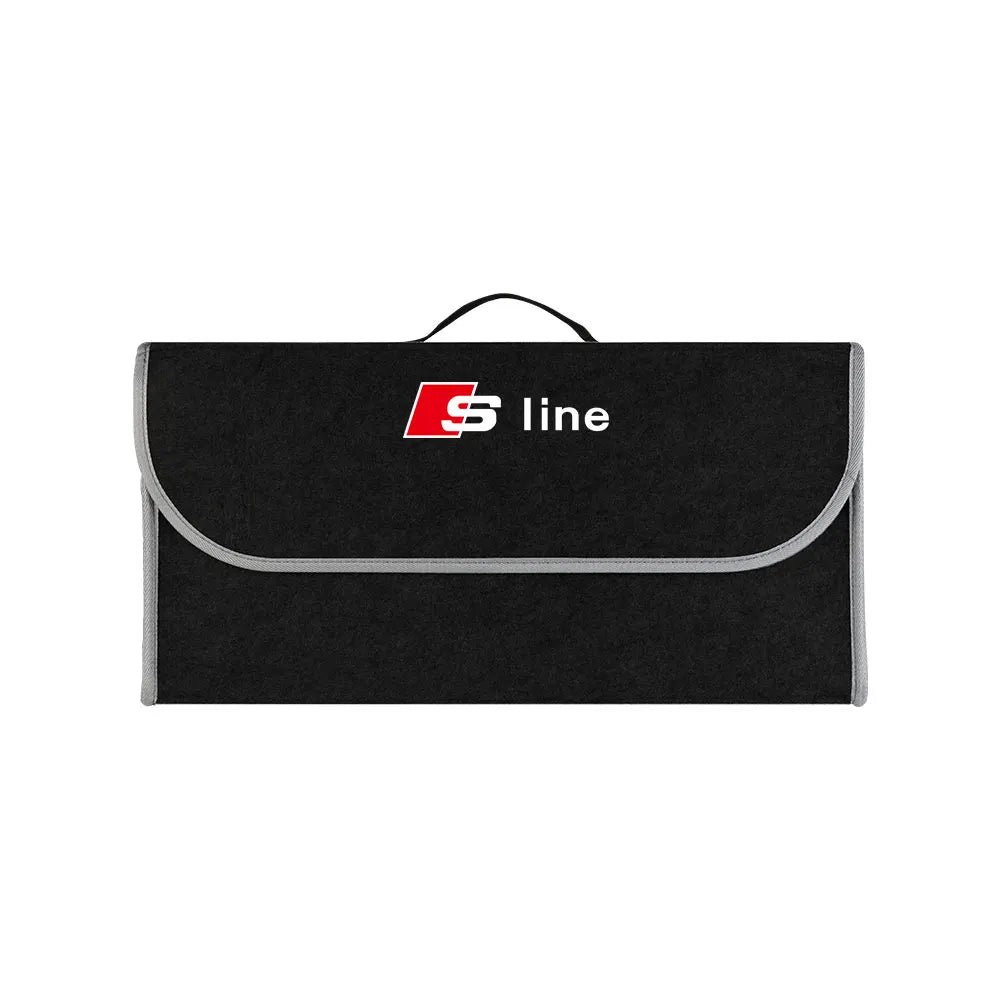 Large Capacity Car Trunk Storage Box Auto Badge Multiuse Tools Organizer Bag Folding Stowing Tidying Accessories For AUDI SLINE