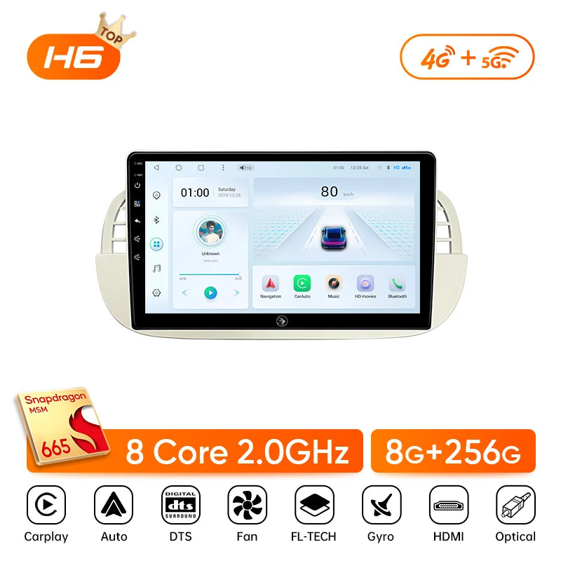 Ainavi Car Radio For Fiat 500 2010 2011 2012 2013 2014 2015 2016 2017 Wireless Carplay Android Auto Car Stereo Car Multimedia