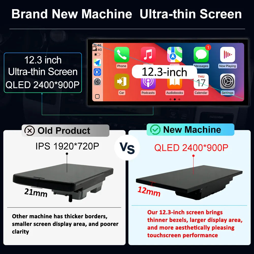 12.3 '' Android 16 for Fiat 500 2007 - 2015 Car Radio Video Multimedia Player BT 4G GPS Navi Wireless Carplay WiFi Touch Screen