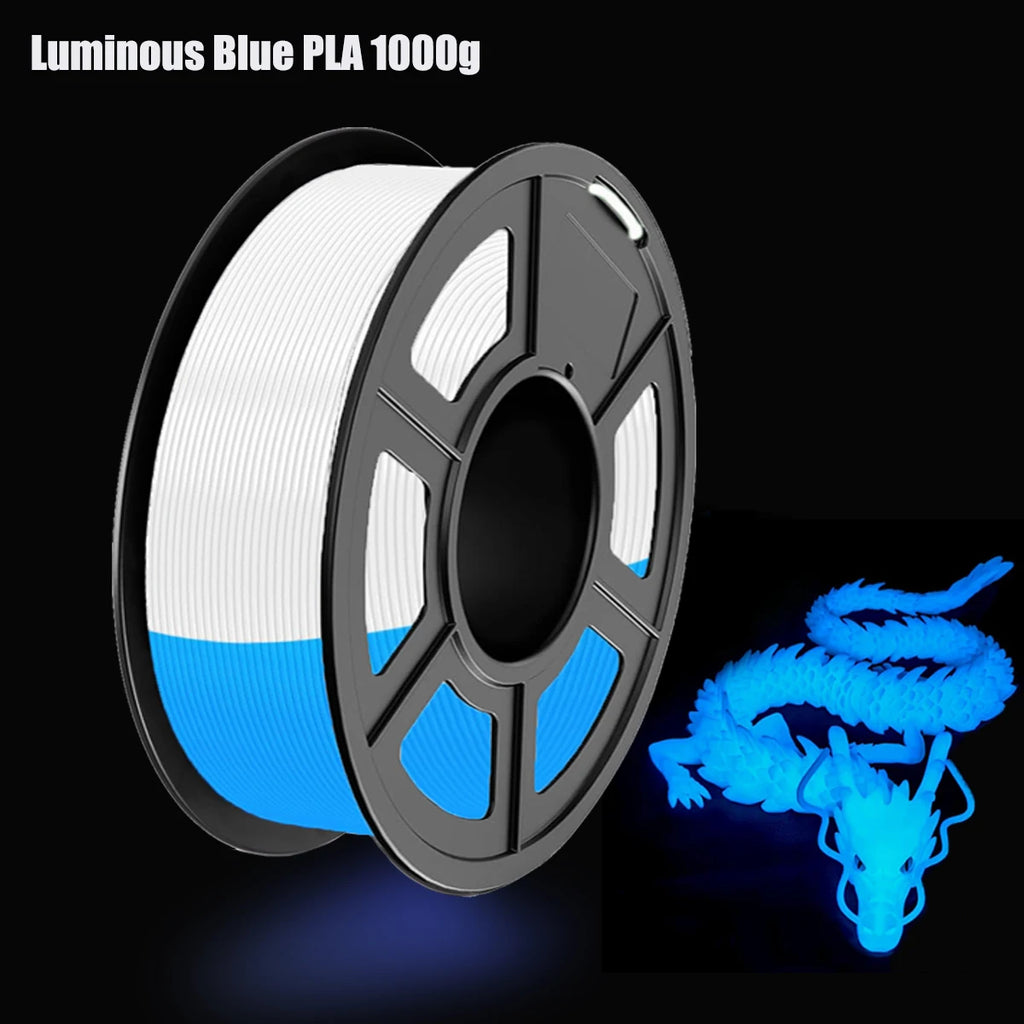 Glow in Dark PLA ,  Luminous PLA 3D Printer Filament 1.75mm, Dimensional Accuracy +/- 0.02mm. (Glowing Blue/Green/Red/Yellow)