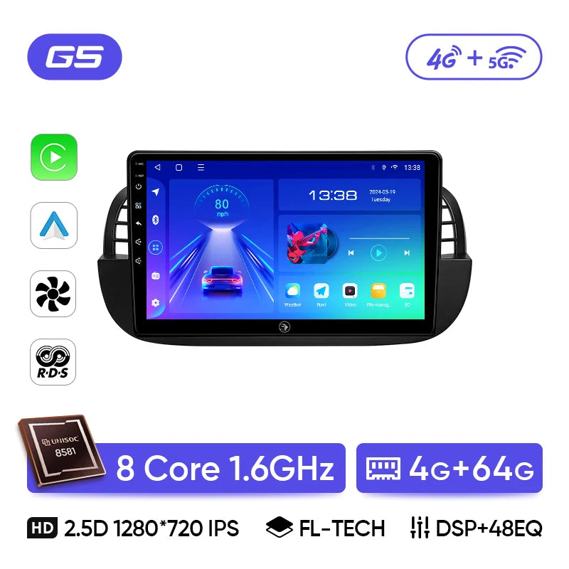 Ainavi Car Radio For Fiat 500 2010 2011 2012 2013 2014 2015 2016 2017 Wireless Carplay Android Auto Car Stereo Car Multimedia