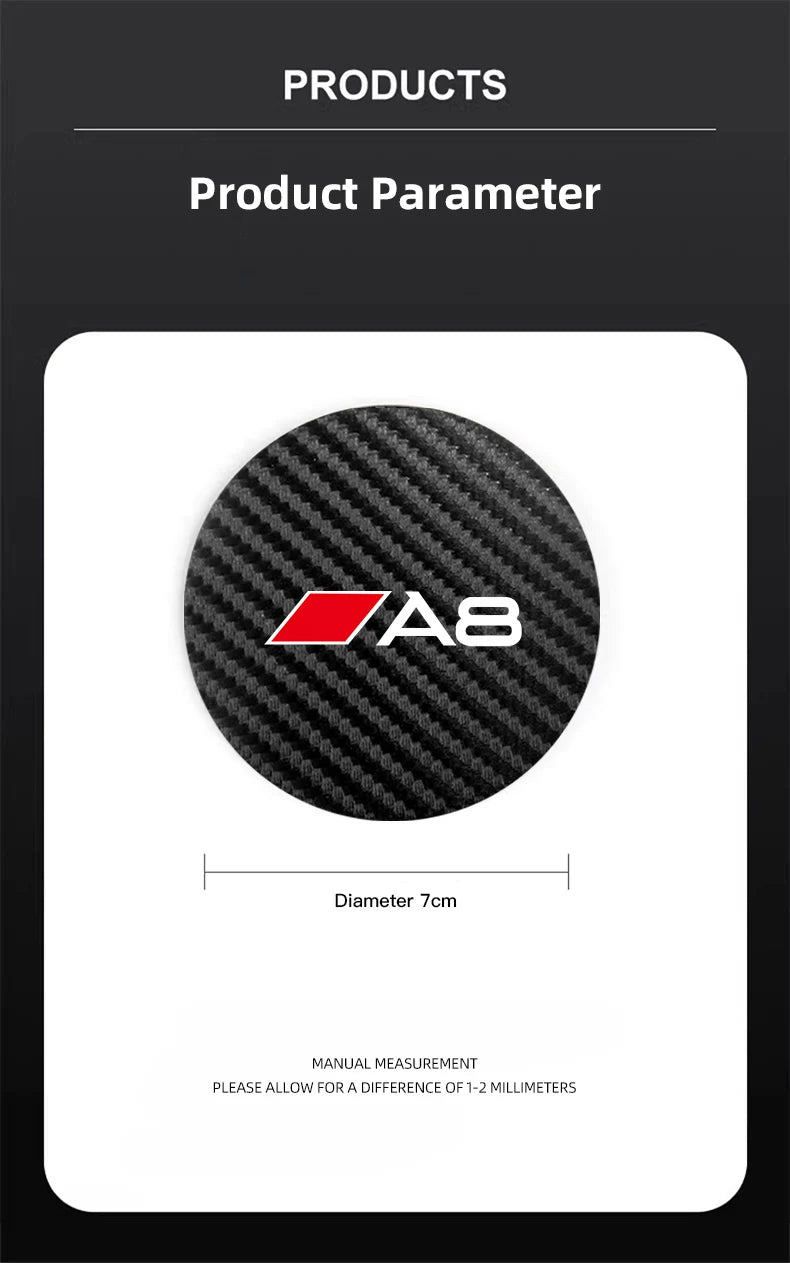 2Pcs Car Leather Coaster Mat Anti-slip Water Cup Pad For Audi A1 A3 A4 A5 A6 A7 A8 Q2 Q3 Q5 Q7 Q8 B6 B8 B9 C5 C7 TT S1 S7 S3 RS6
