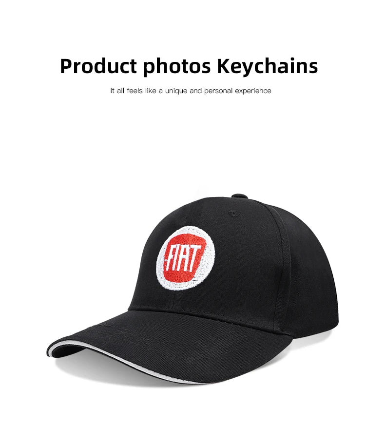 Fiat Emblem Baseball Hat Men Women Adjustable Peaked Cap For Fiat Abarth 500e Panda Tipo FR Argo Freemont Viaggio Bravo Punto