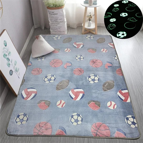 Unique Area Rugs Glow in The Dark Rug Luminous Carpet for Kids Bedroom Modern Indoor Rugs for Children Dorm Home Decor Carpets