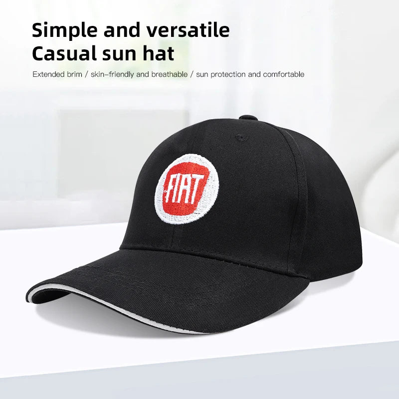 Fiat Emblem Baseball Hat Men Women Adjustable Peaked Cap For Fiat Abarth 500e Panda Tipo FR Argo Freemont Viaggio Bravo Punto