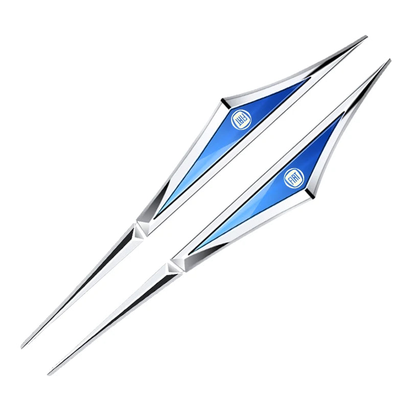 2pcs 3d alloy car stickers car accsesories accessory for fiat 500 500l 500x 500e abarth electric Stainless steel